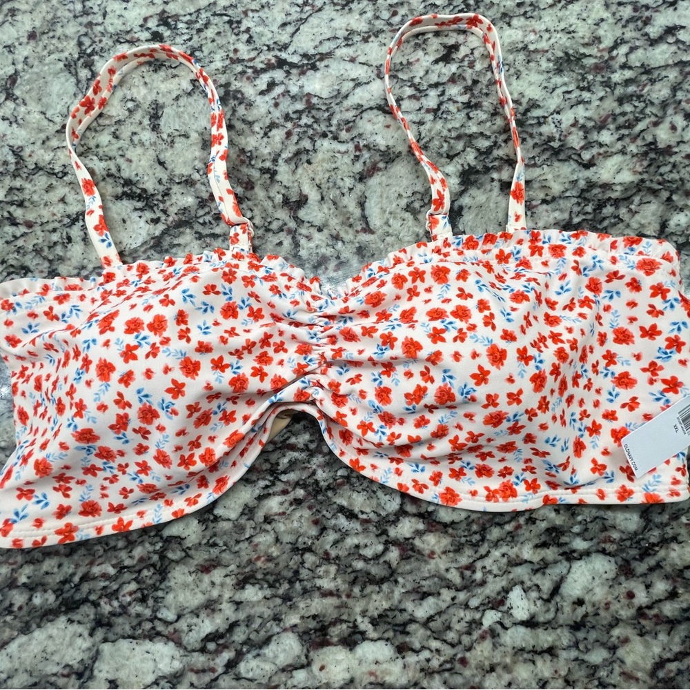 Old Navy Beige and Red Bikini Top